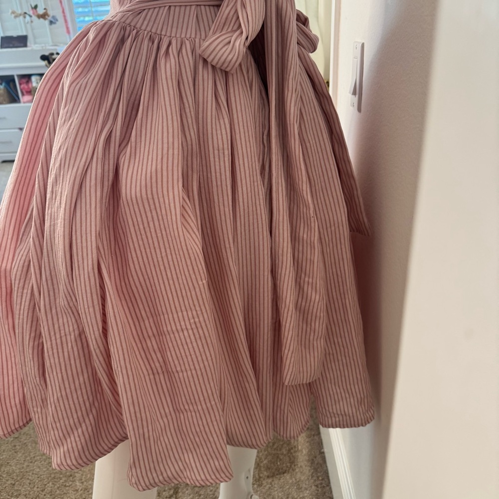 NWOT Ivy City Co Cupcake Pink Striped Puff Sleeve Dress - Picture 5 of 6